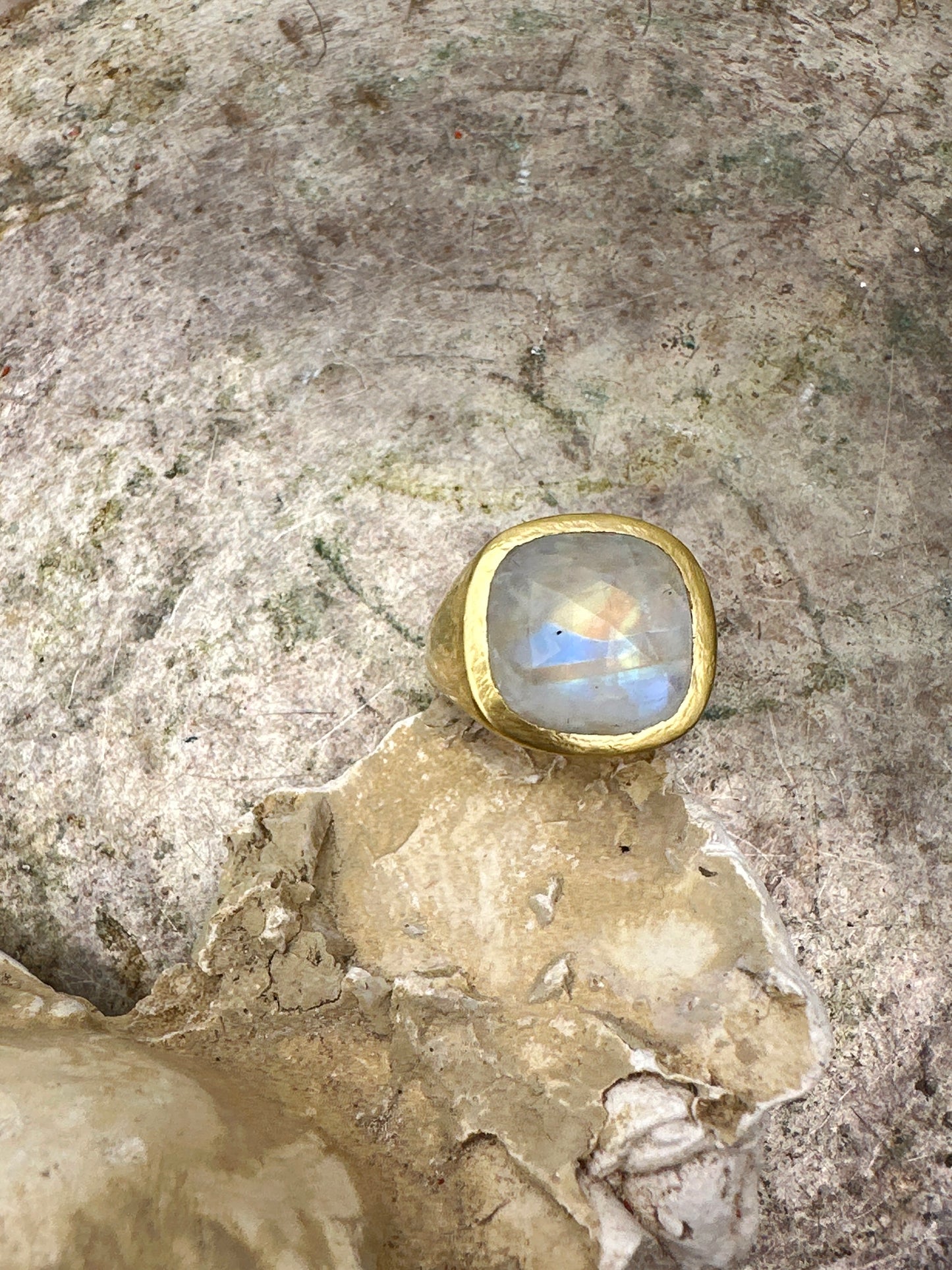 Rainbow Moonstone Ring