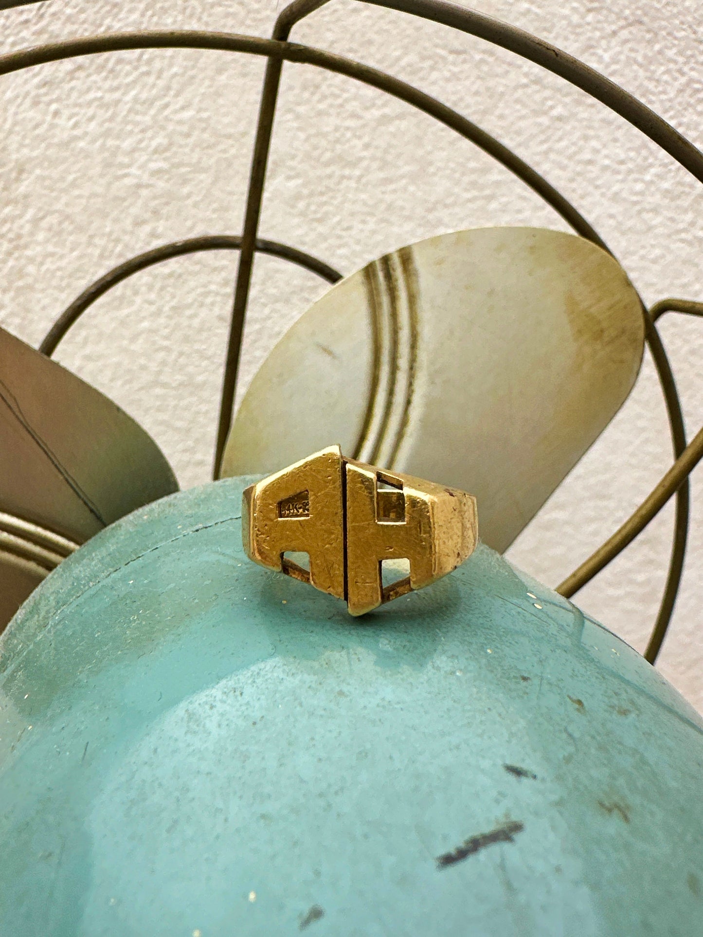 Letters "AH" Signet Ring