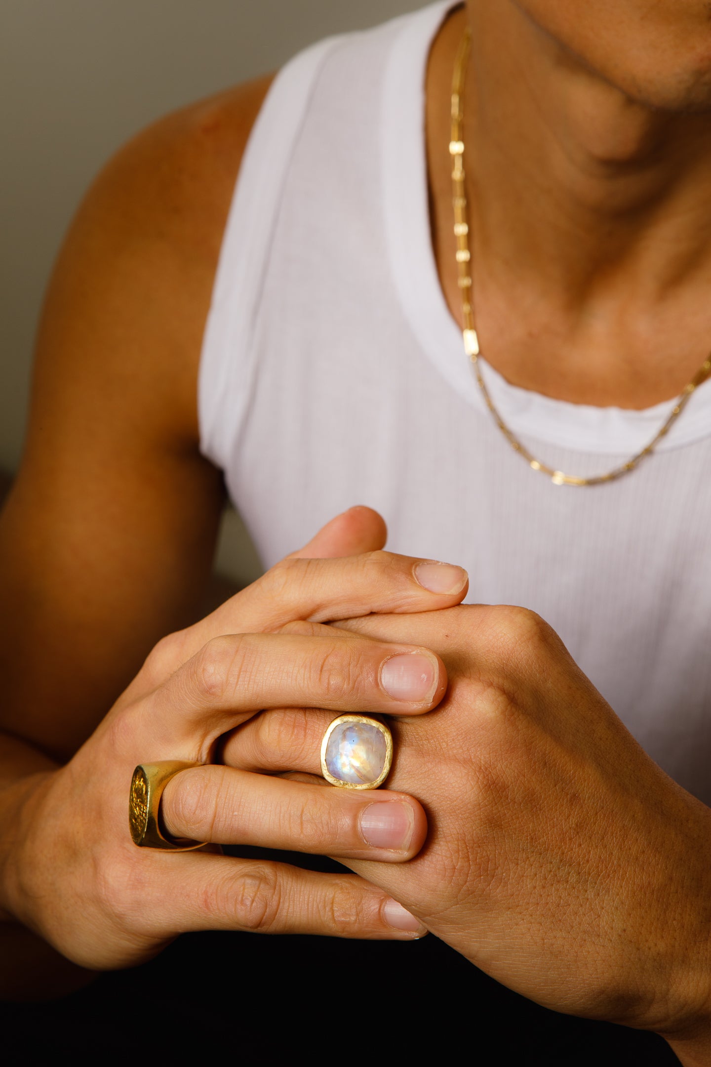 Rainbow Moonstone Ring