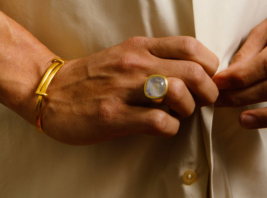 Rainbow Moonstone Ring